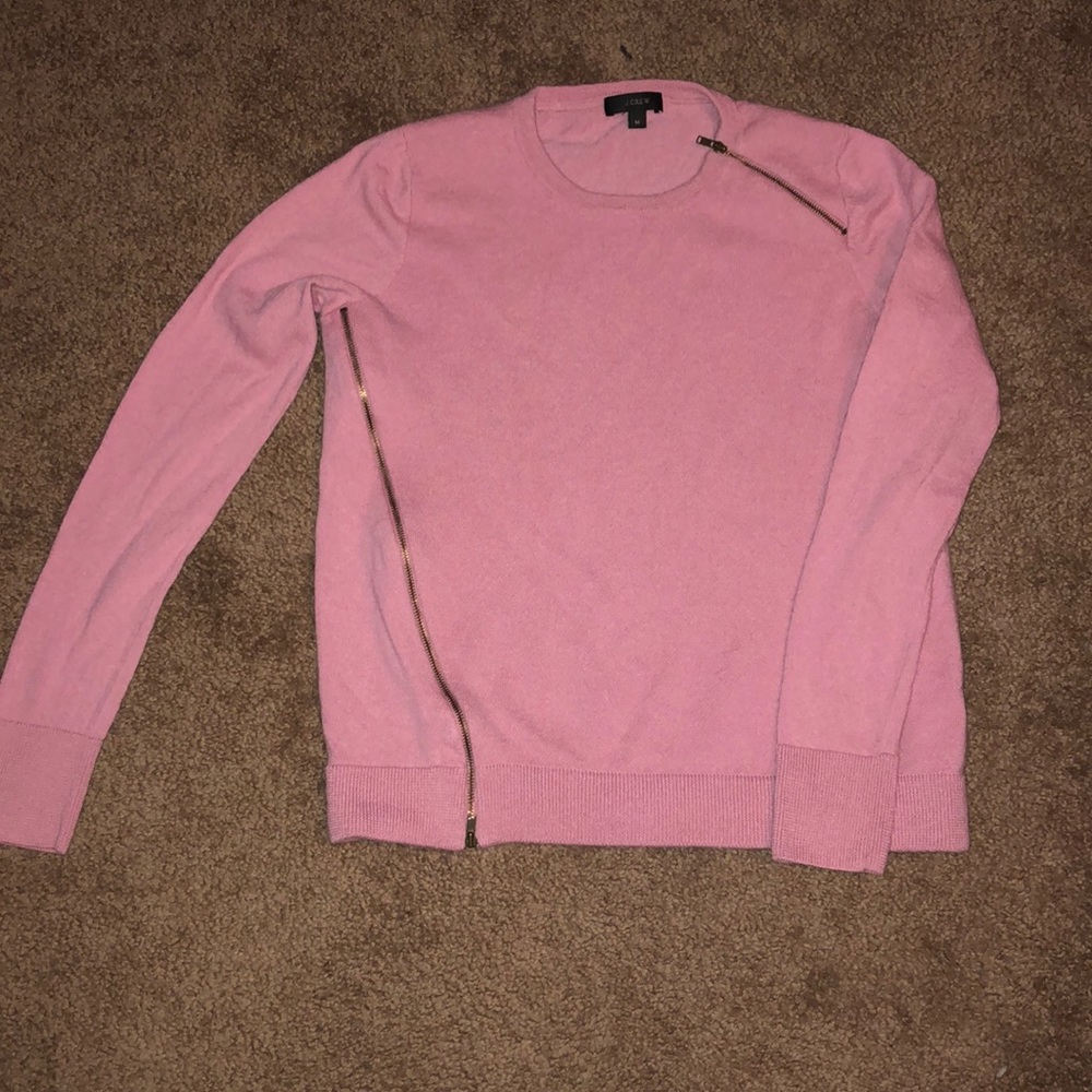 Zipper pink JCrew sweater